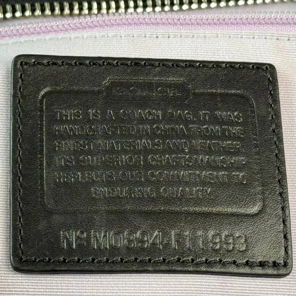 Vintage Y2K Coach Hamptons Handbag M0694-F11993 Black Nylon with Lavender Trim